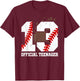 Official Teenager 13th Birthday Baseball 13 Years Old T-Shirt - T-Shirt | Maroon