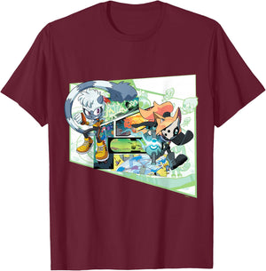 Sonic the Hedgehog Tangle & Whisper Comic T-Shirt - T-Shirt | Maroon