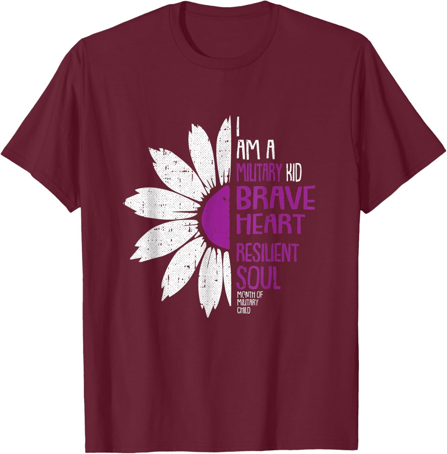 Im A Military Kid Month Of The Military Child Army Soldier T-Shirt - T-Shirt | Maroon