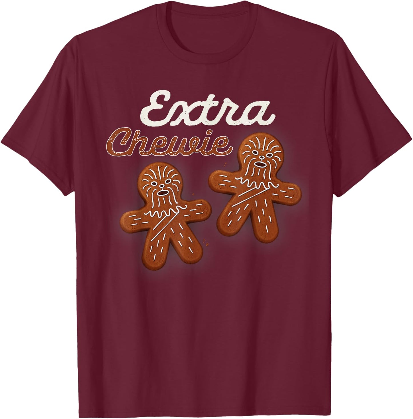 Star Wars Extra Chewie Chewbacca Gingerbread Funny Holiday T-Shirt - T-Shirt | Maroon