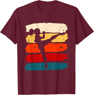 Kickboxing Woman Kickboxer Karate Boxing MMA Fighter T-Shirt - T-Shirt | Maroon