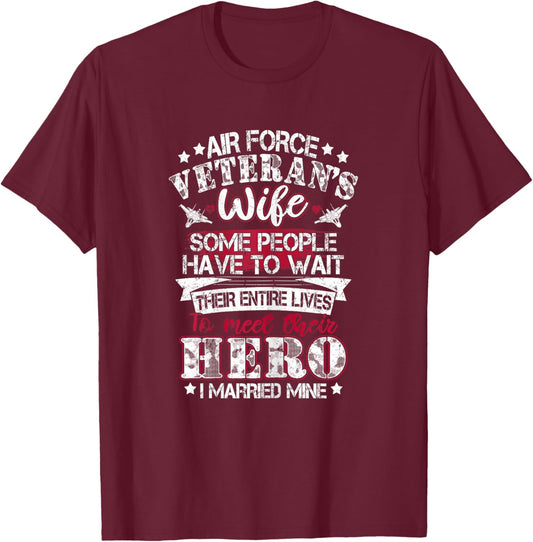 Proud US Air Force - Air Force Veteran's Wife T-Shirt - T-Shirt | Maroon