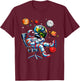 Astronaut Gamer Space Cosmos Gaming System Planets T-Shirt - T-Shirt | Maroon