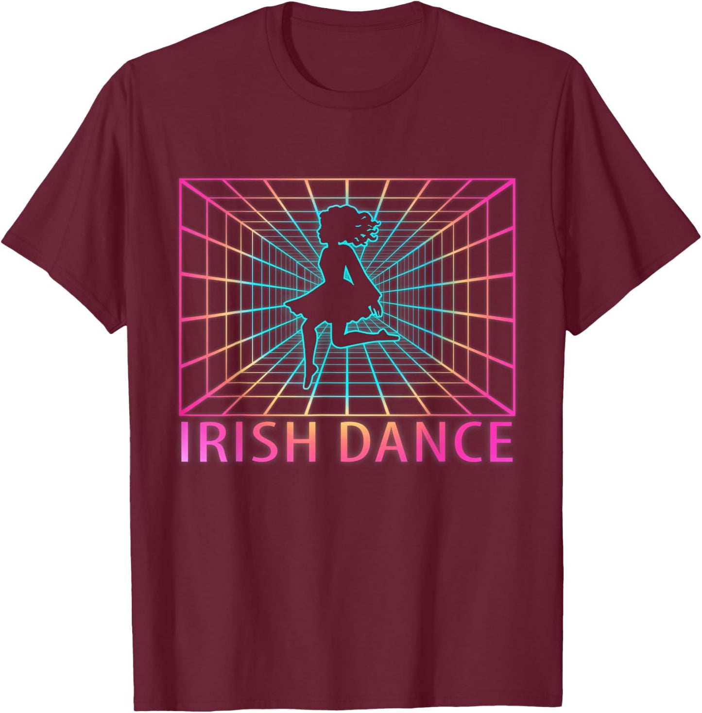 Irish Dance Retro Dancer Gift T-Shirt - T-Shirt | Maroon