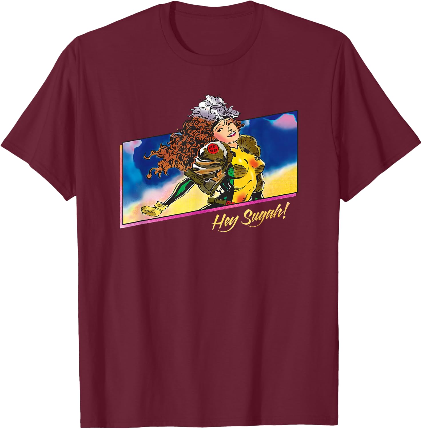 Marvel X-Men Rogue Hey Sugah! 90s T-Shirt - T-Shirt | Maroon