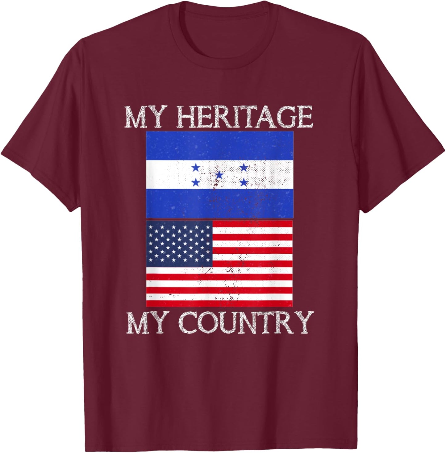My Heritage My Country Honduran American T-Shirt - T-Shirt | Maroon