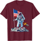 Funny Astronaut American Flag Indepedence Day July 4th Boys T-Shirt - T-Shirt | Maroon