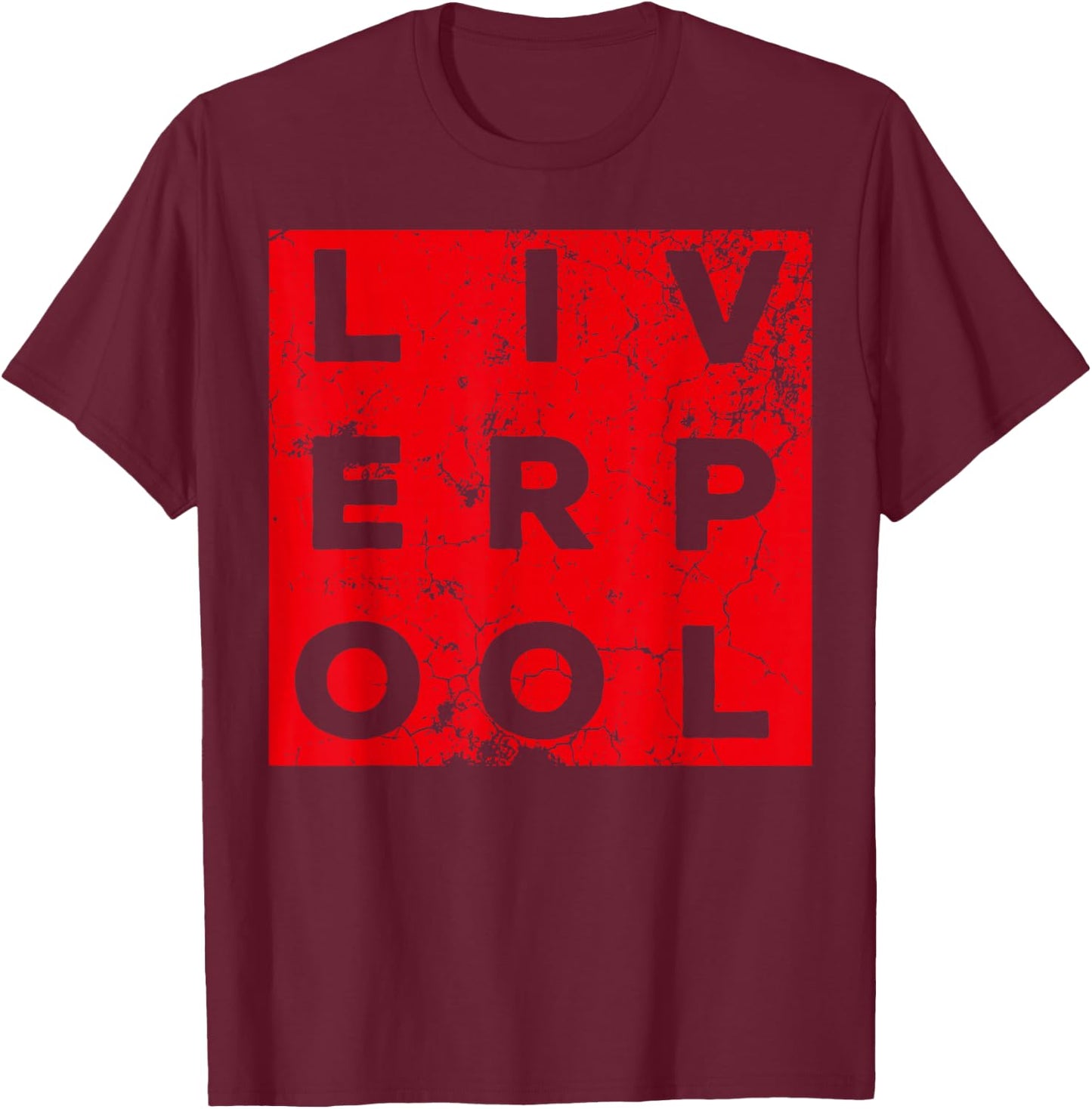 Cool Retro Grunge Vintage look Liverpool shirt gift T-Shirt - T-Shirt | Maroon