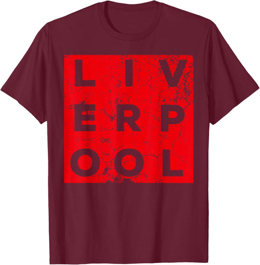 Cool Retro Grunge Vintage look Liverpool shirt gift T-Shirt - T-Shirt | Maroon