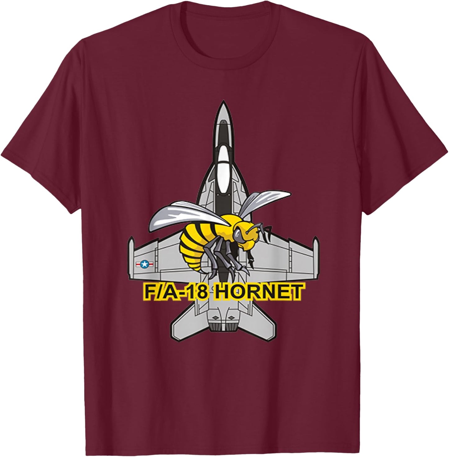 Awesome F/A-18 Hornet Navy Fighter Jet. T-Shirt - T-Shirt | Maroon