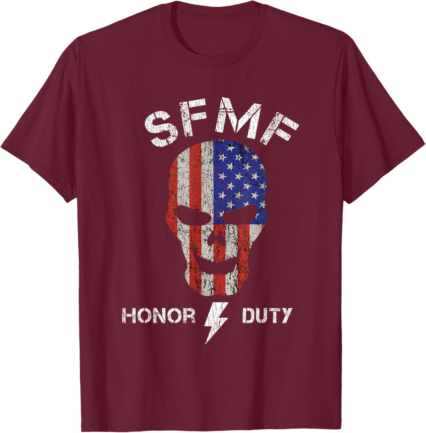 SFMF Funny Military Jarhead Jargon Honor Duty USA T-Shirt - T-Shirt | Maroon