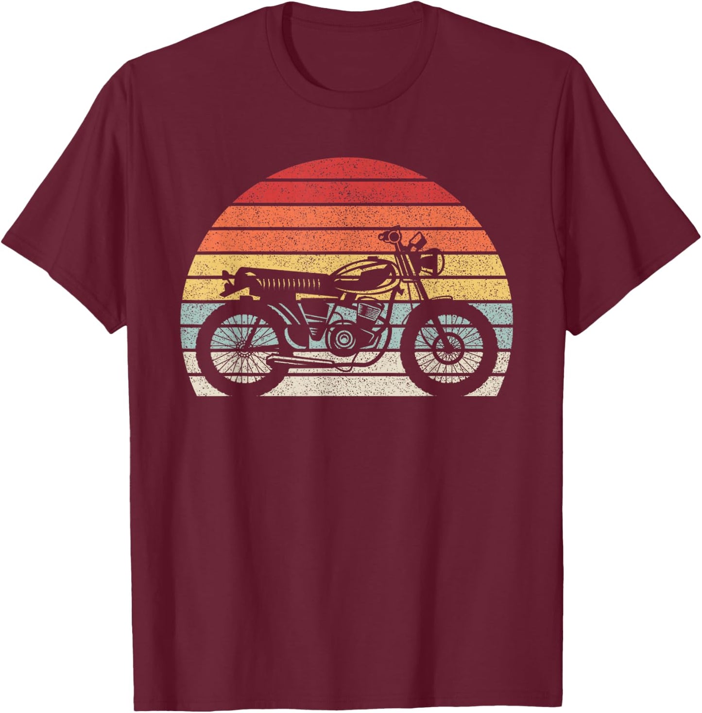 Vintage Retro Motorcycle T-Shirt - T-Shirt | Maroon