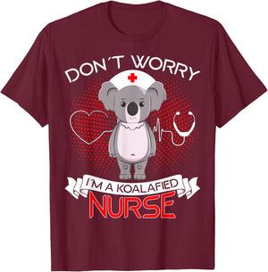 Koalafied Nurse Koala Bear Costume T-Shirt - T-Shirt | Maroon