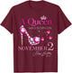 A Queen Was Born on November 2, 2nd November Birthday T-Shirt - T-Shirt | Maroon