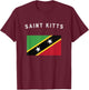 Saint Kitts Flag T-Shirt - T-Shirt | Maroon