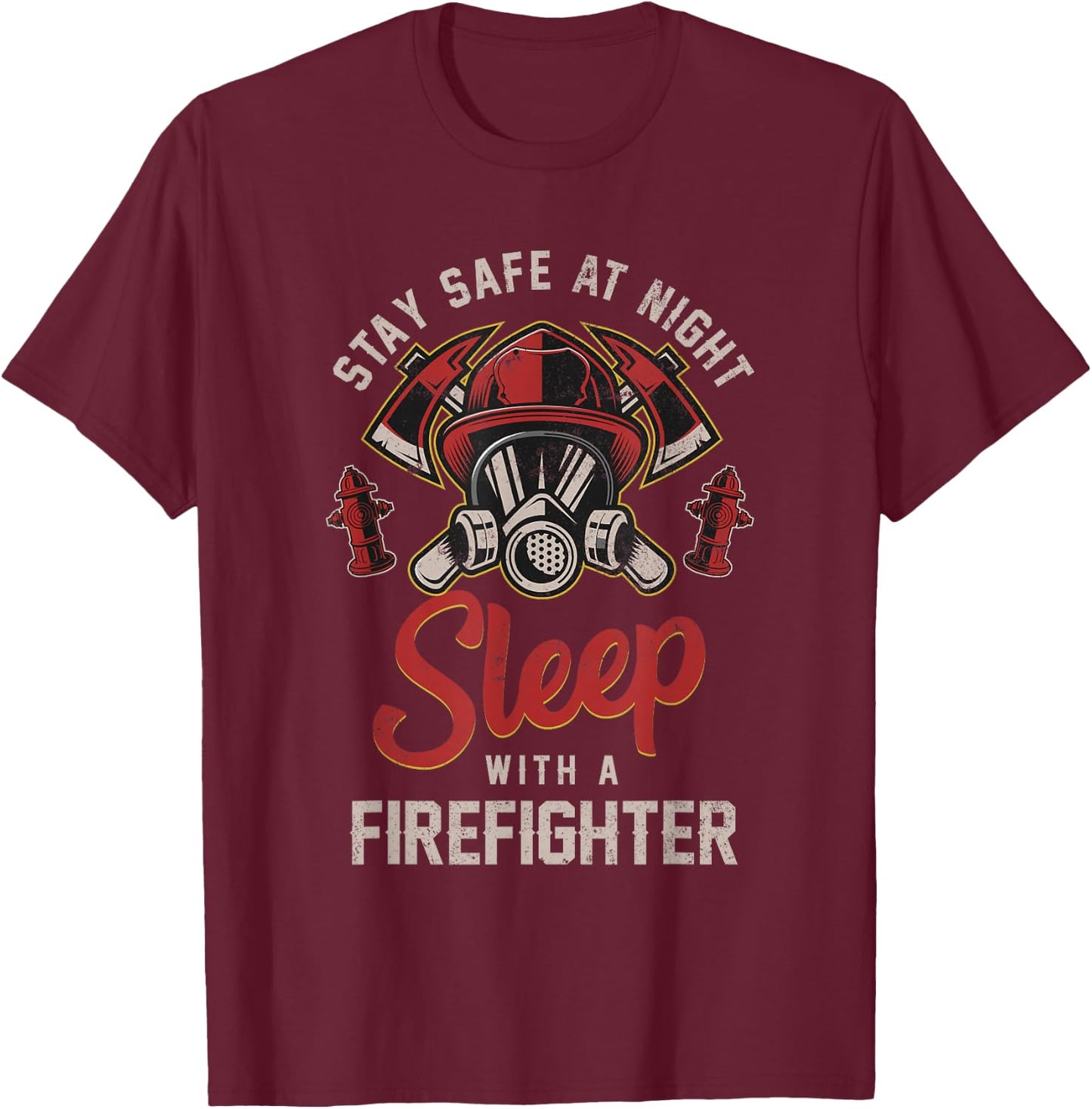 Save yourself at night with a firefighter T-Shirt - T-Shirt | Maroon