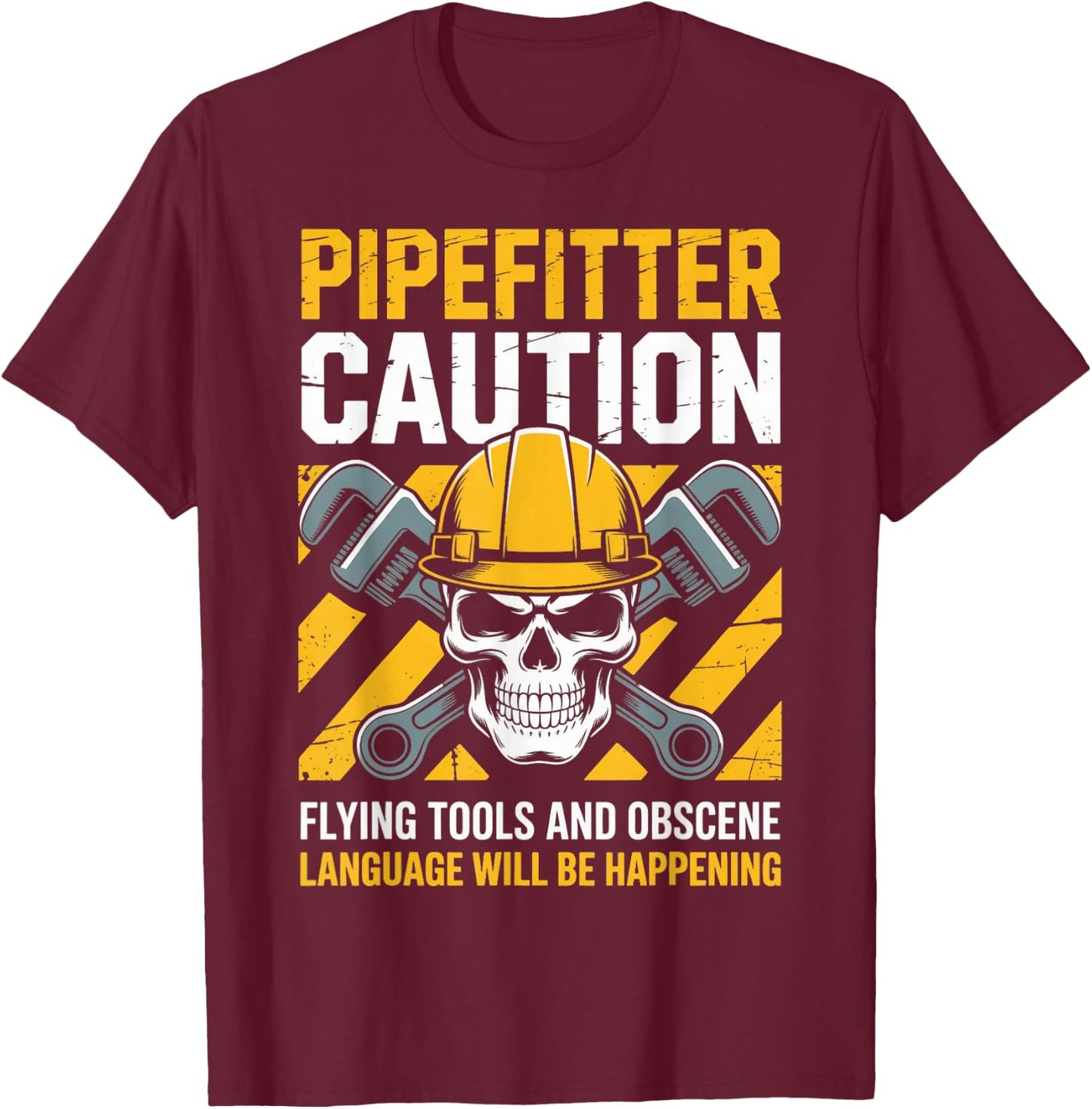 Flying Tools Pipefitting Handyman Plumbing Pipefitter T-Shirt - T-Shirt | Maroon