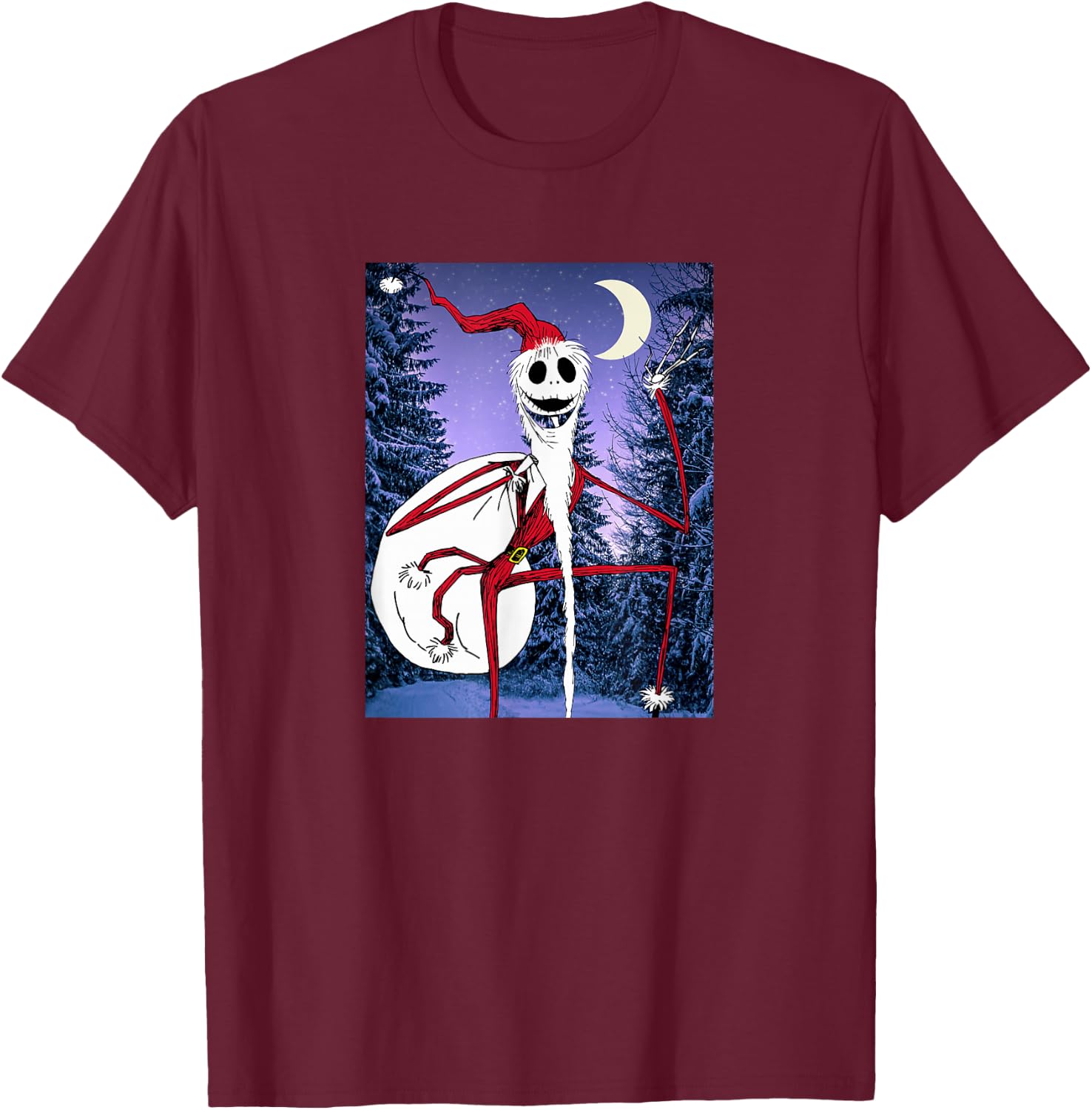 Disney - Nightmare Before Christmas Santa Jack T-Shirt - T-Shirt | Maroon