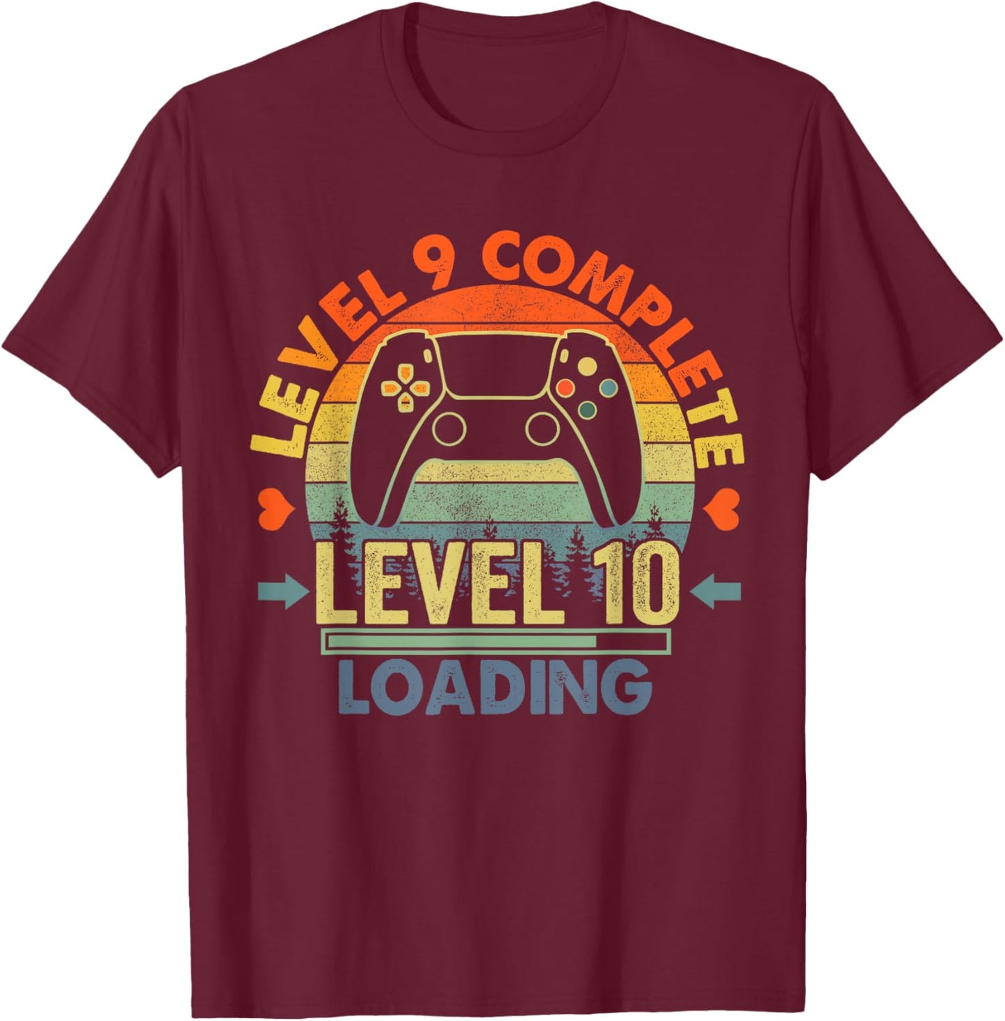 Level 9 Complete 9 Anniversary Gift 9th Wedding Anniversary T-Shirt - T-Shirt | Maroon