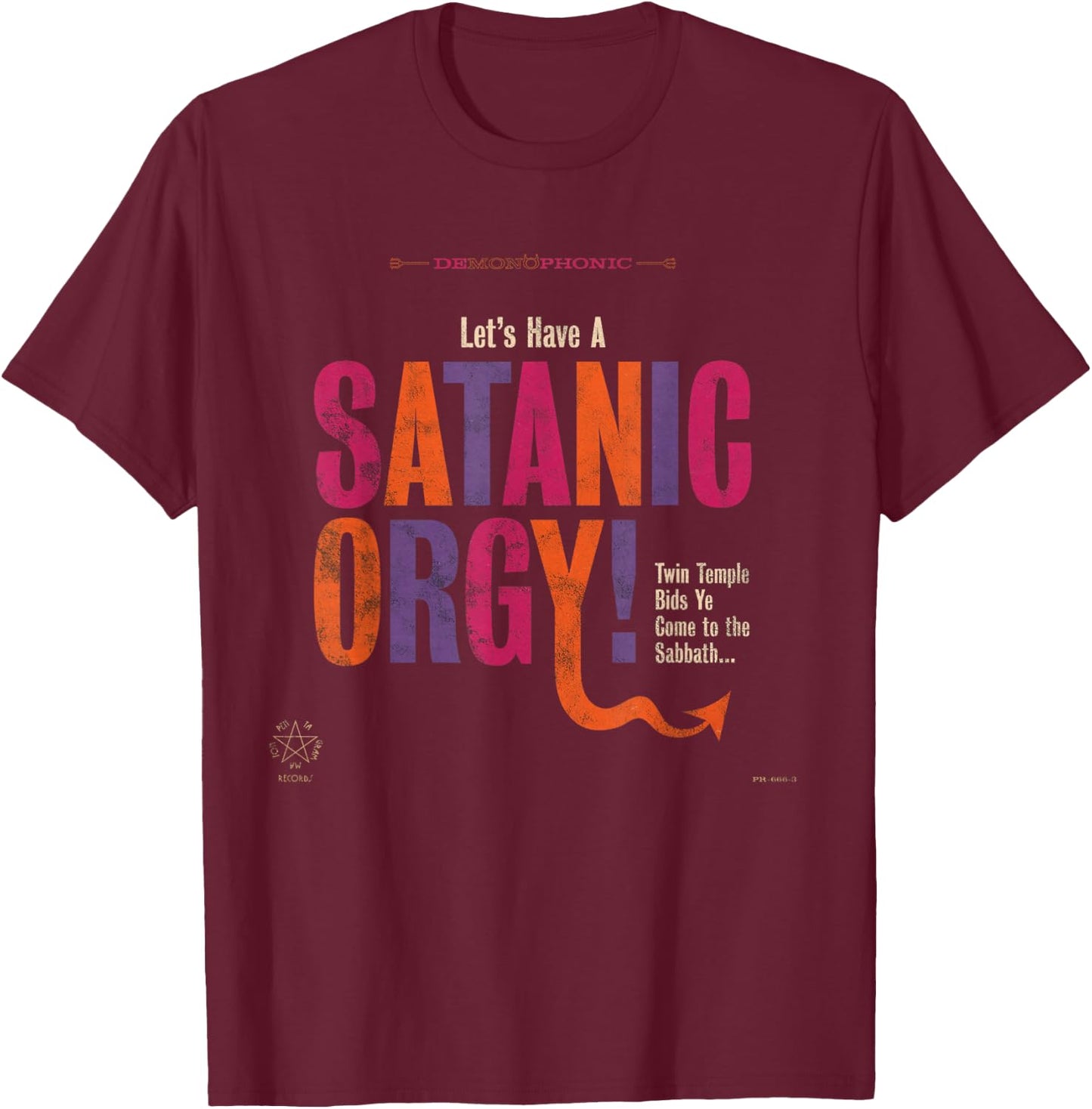 Twin Temple Satanic Orgy T-Shirt - T-Shirt | Maroon