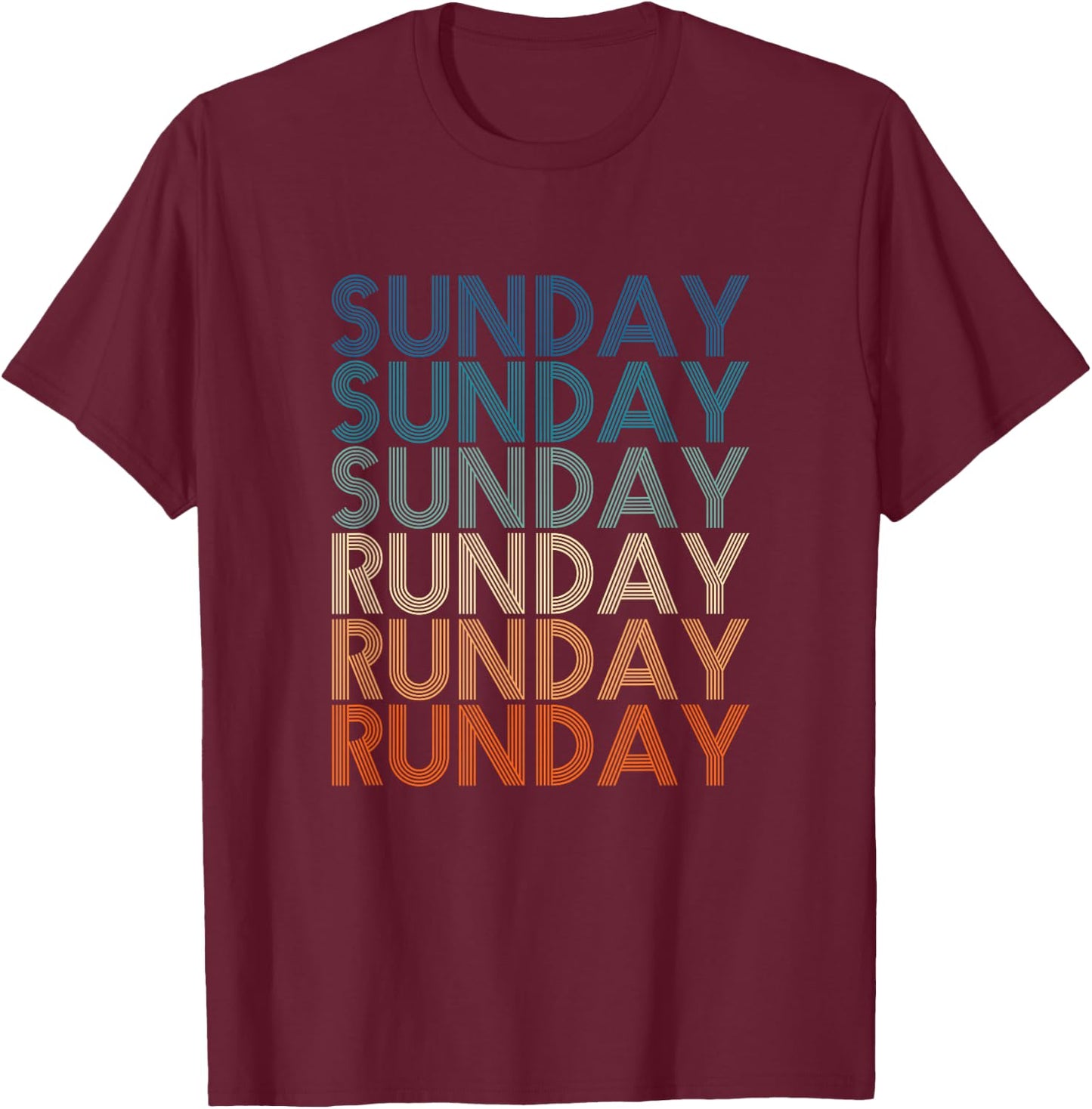 Sunday Runday Vintage Training Fitness Sport Running T-Shirt - T-Shirt | Maroon