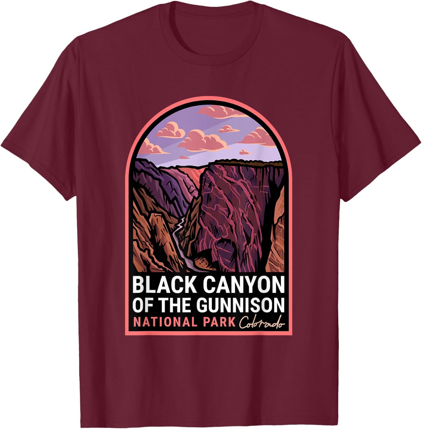 Black Canyon of the Gunnison National Park T-Shirt - T-Shirt | Maroon
