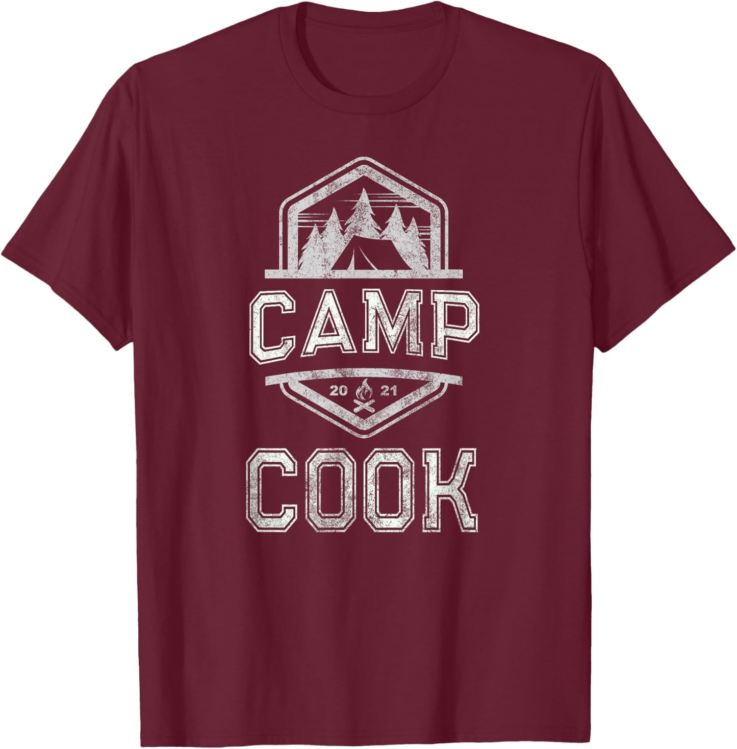 Vintage CAMP COOK Chef Squad Camping Cooking Team Funny T-Shirt - T-Shirt | Maroon