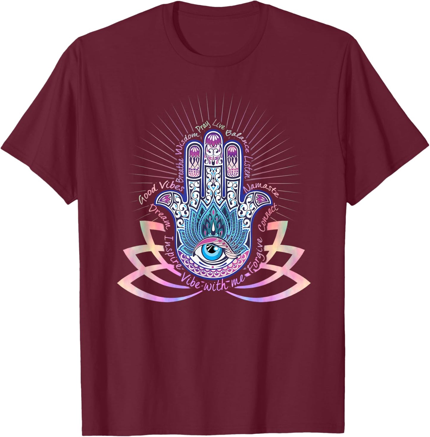 Buddha Dimond Lotus Zen Yoga Shirt Buddha dimond Lotus T-Shirt - T-Shirt | Maroon