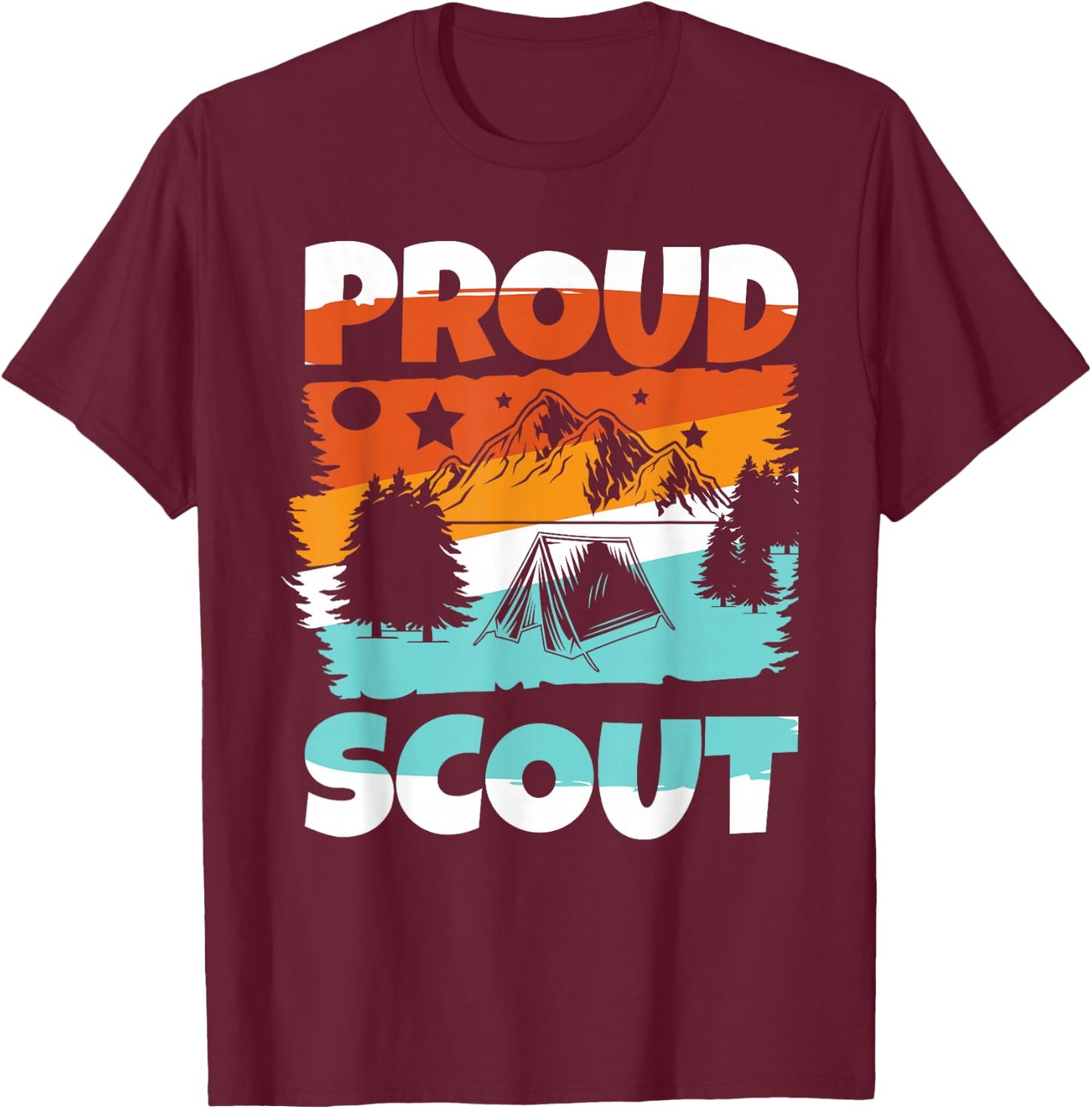 Proud Scout Leader Scouting Gear Cub Camping T-Shirt - T-Shirt | Maroon
