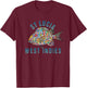 St Lucia, W.I. Beach Design / Souvenir Illustration T-Shirt - T-Shirt | Maroon