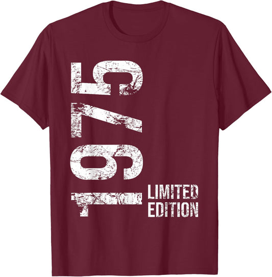 50th Birthday 50 Years Old Man Woman Vintage 1975 T-Shirt - T-Shirt | Maroon
