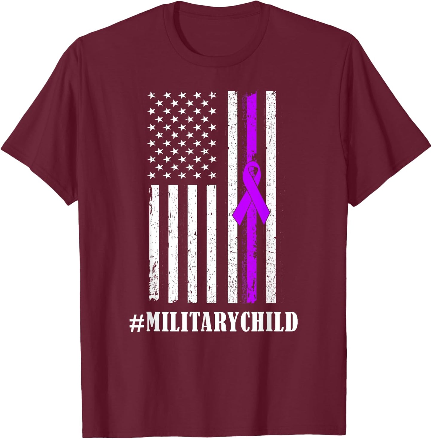 Purple Up Military Child Awareness | & Small T-Shirt - T-Shirt | Maroon