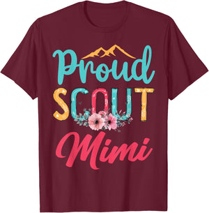 Proud Scout Mimi Happy Mother's Day Camping Scouting Leader T-Shirt - T-Shirt | Maroon