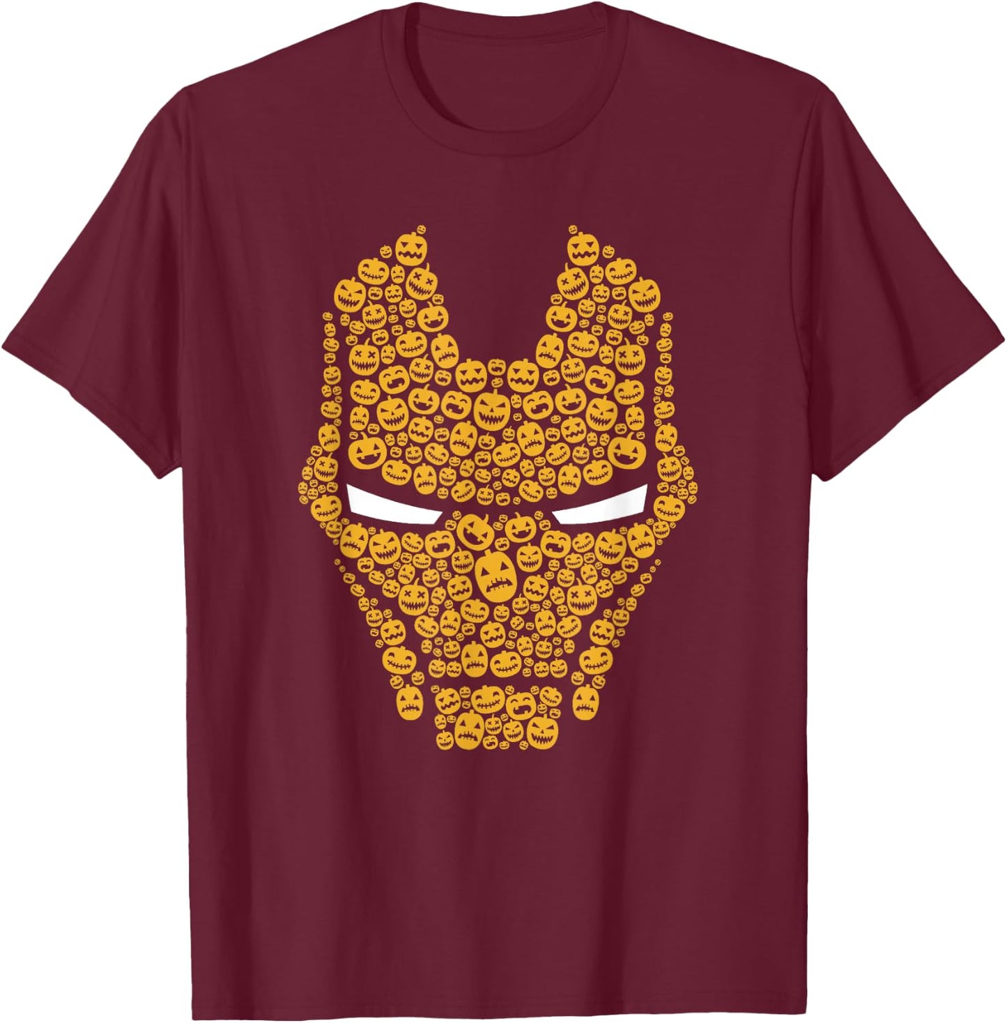 Marvel Avengers Classic Halloween Pumpkin Fill Iron Man Face T-Shirt - T-Shirt | Maroon