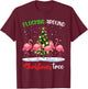 Cute Flamingo Christmas Flocking Around Christmas Tree Funny T-Shirt - T-Shirt | Maroon