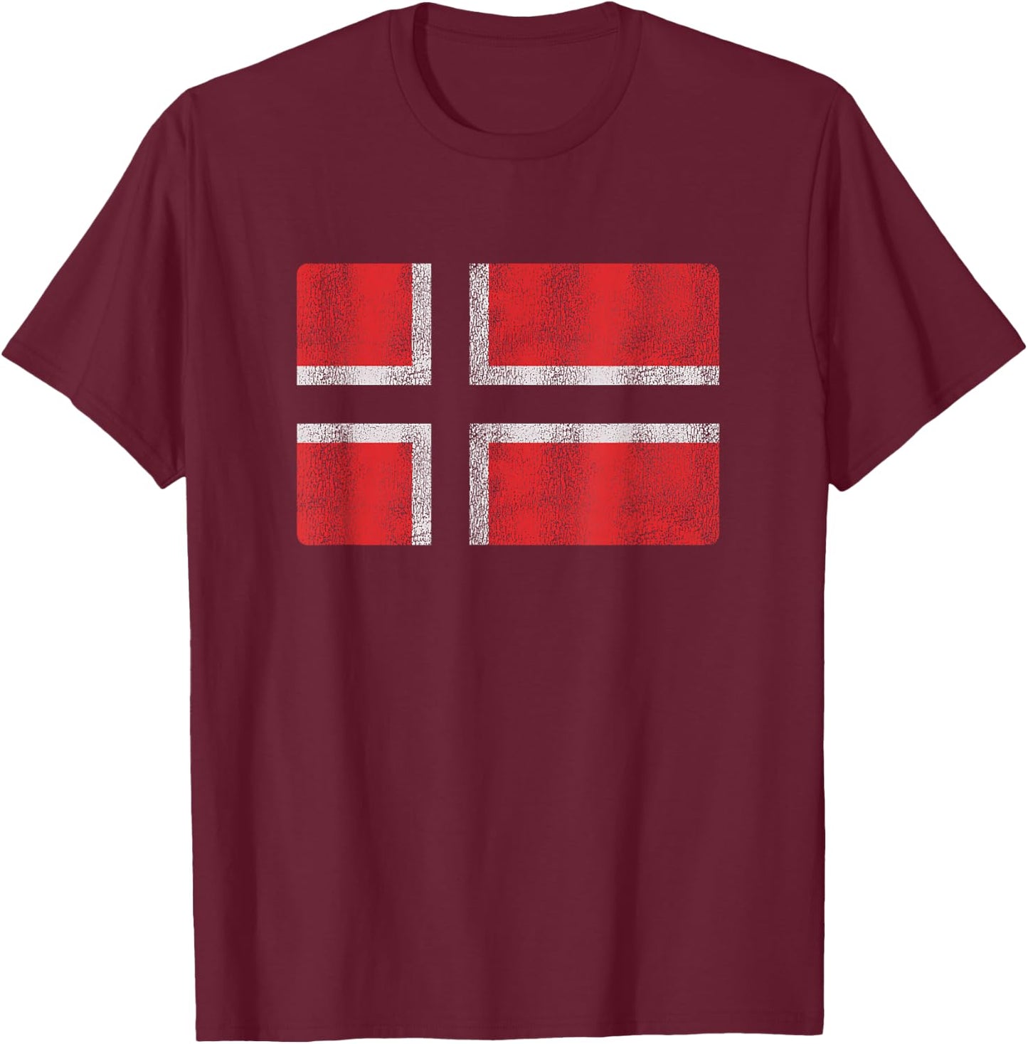 Vintage Norwegian Flag Retro Norway Souvenir Men Women Kids T-Shirt - T-Shirt | Maroon
