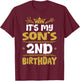 Happy It's My Son's 2nd Birthday 2023 2 Years Old T-Shirt - T-Shirt | Maroon