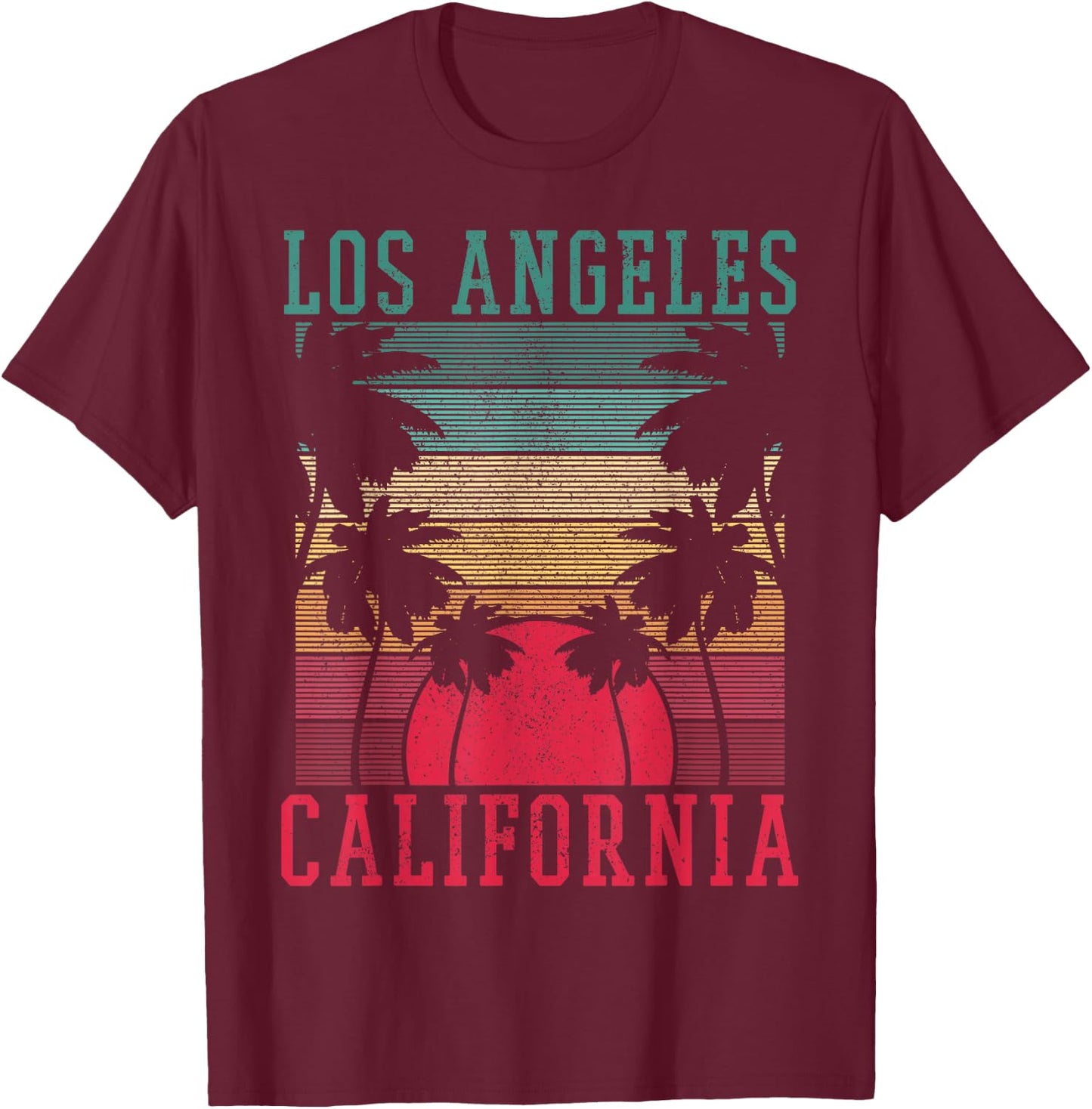 Los Angeles Vintage California USA America Souvenir T-Shirt - T-Shirt | Maroon