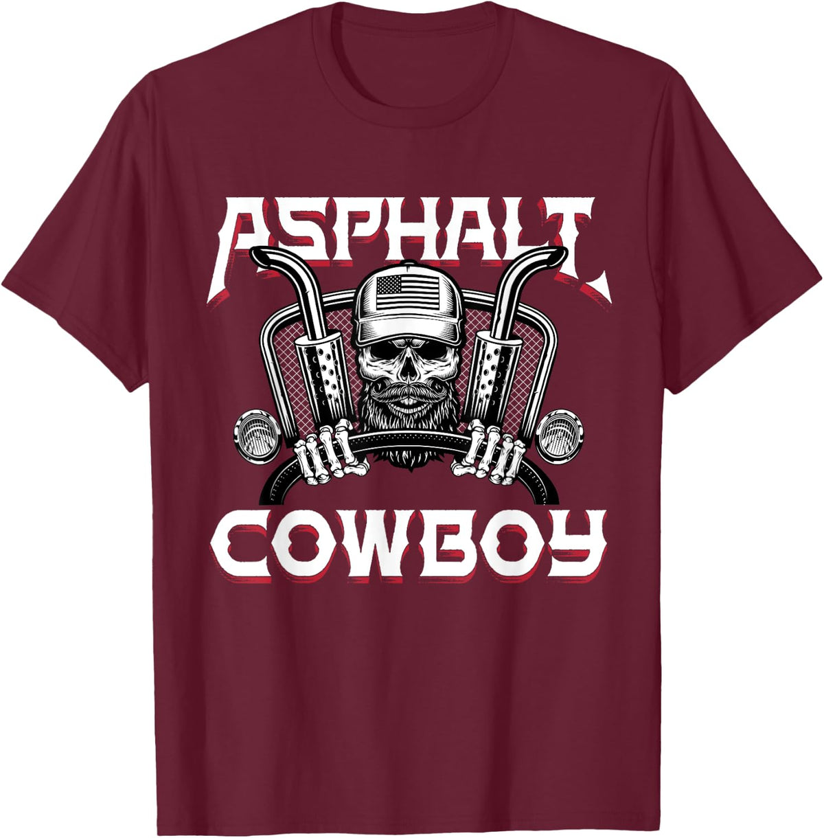 Asphalt Cowboy Funny Truck Driver Trucker Diesel Semi Gift T-Shirt - T-Shirt | Maroon