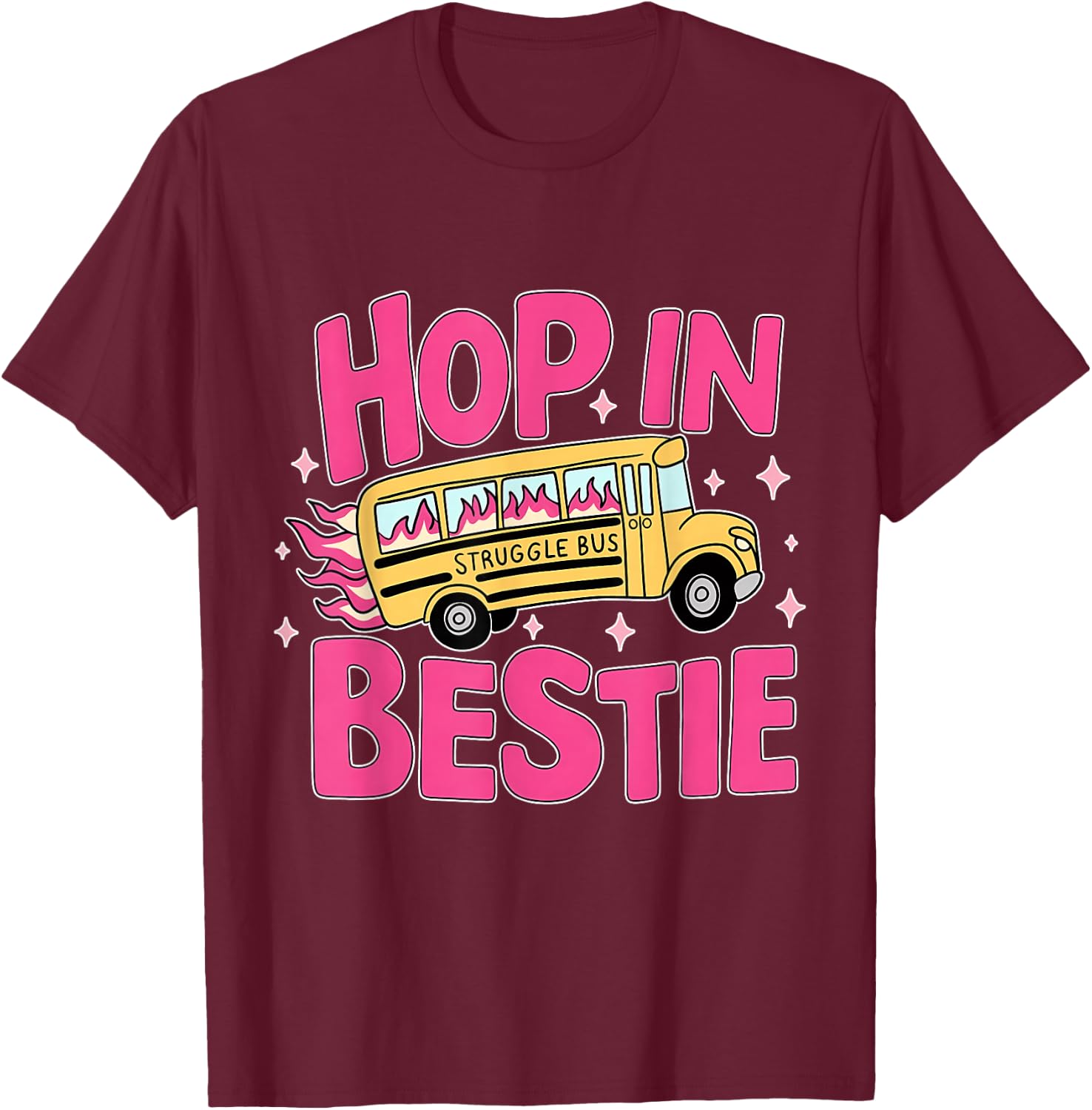 Funny Struggle Bus T-Shirt - T-Shirt | Maroon