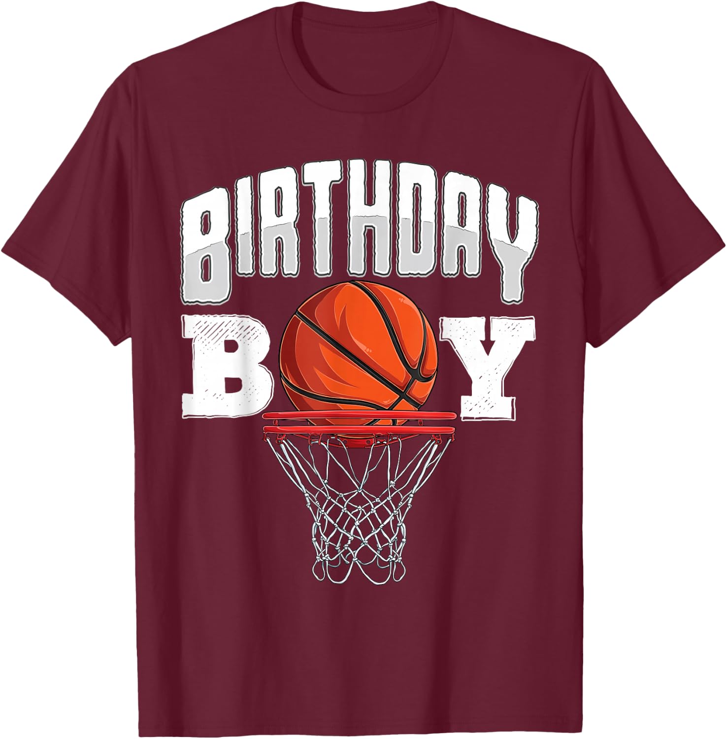 Basketball Birthday Boy Player Basketball Player Birthday T-Shirt - T-Shirt | Maroon