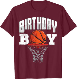 Basketball Birthday Boy Player Basketball Player Birthday T-Shirt - T-Shirt | Maroon