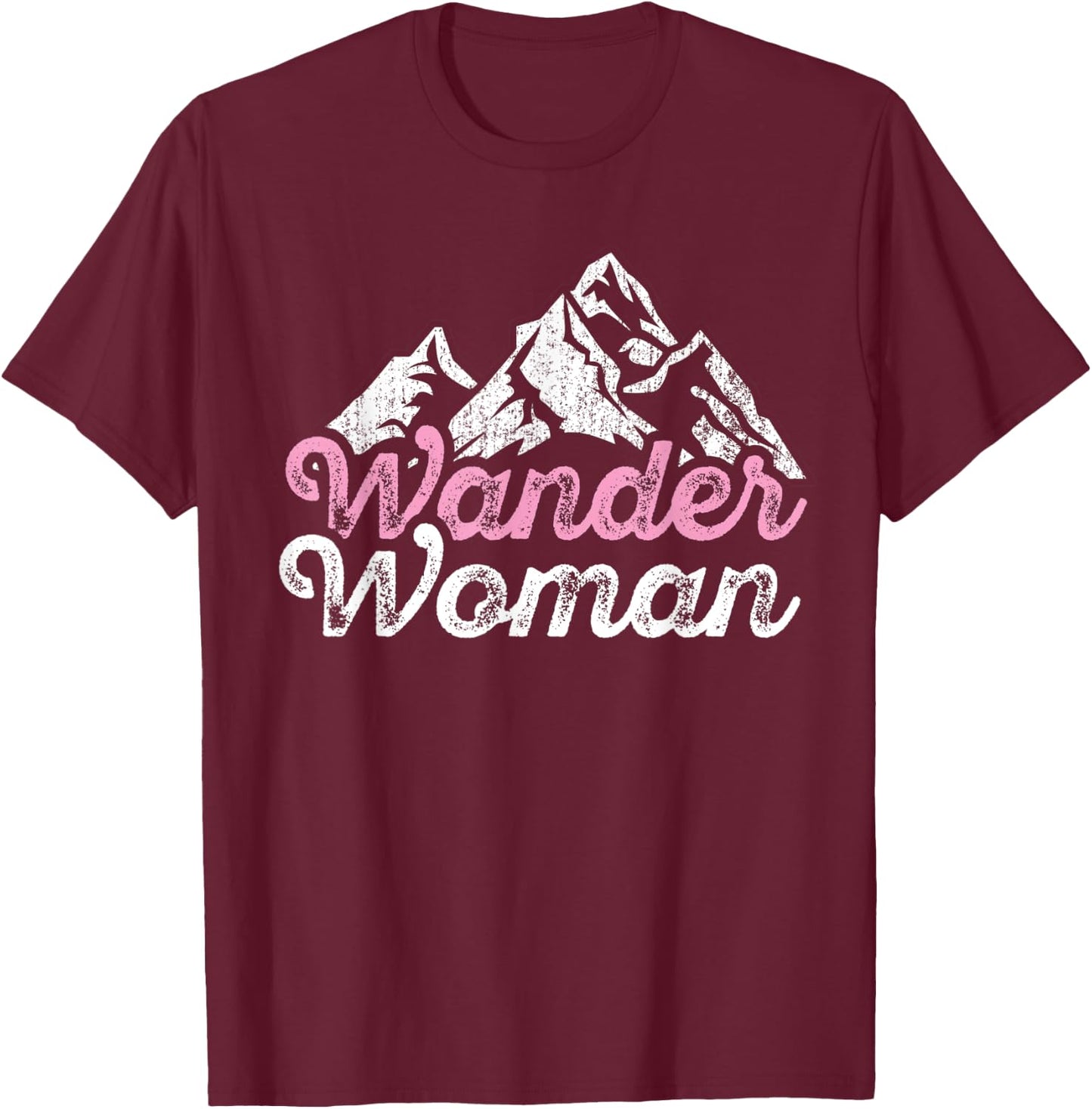 Wander Woman Mountain Camping Hiking Girls Outdoor Forest T-Shirt - T-Shirt | Maroon