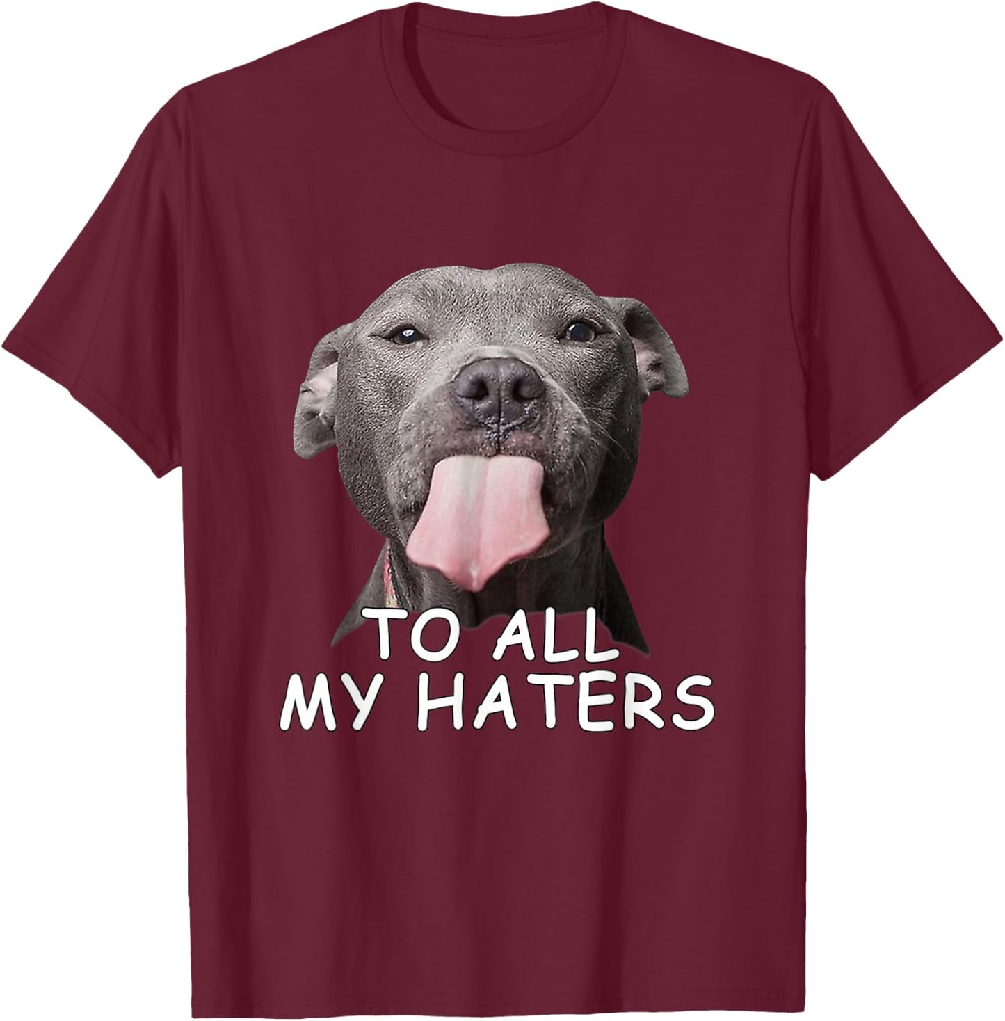 Funny Pitbull to All My Haters T-Shirt - T-Shirt | Maroon