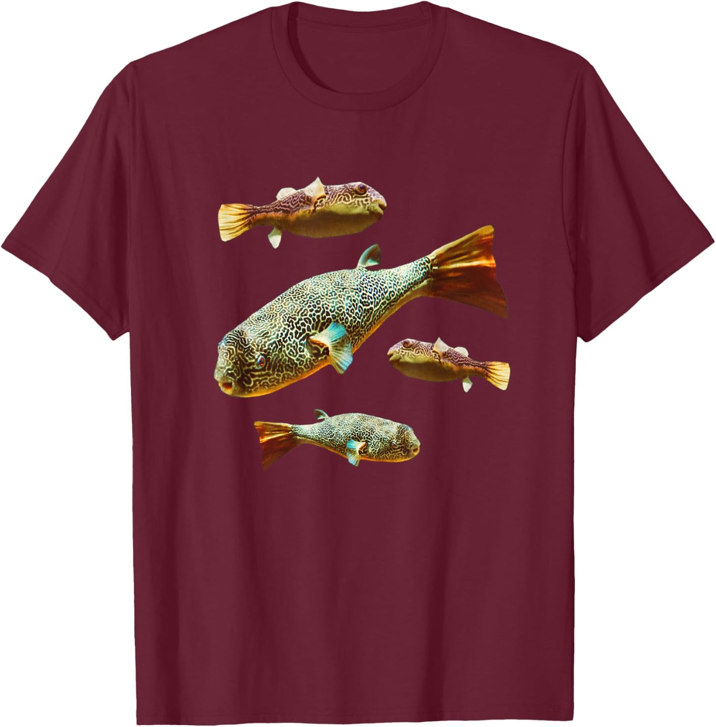 Mbu Pufferfish Freshwater Puffers Large Aquarium Fish Lovers T-Shirt - T-Shirt | Maroon
