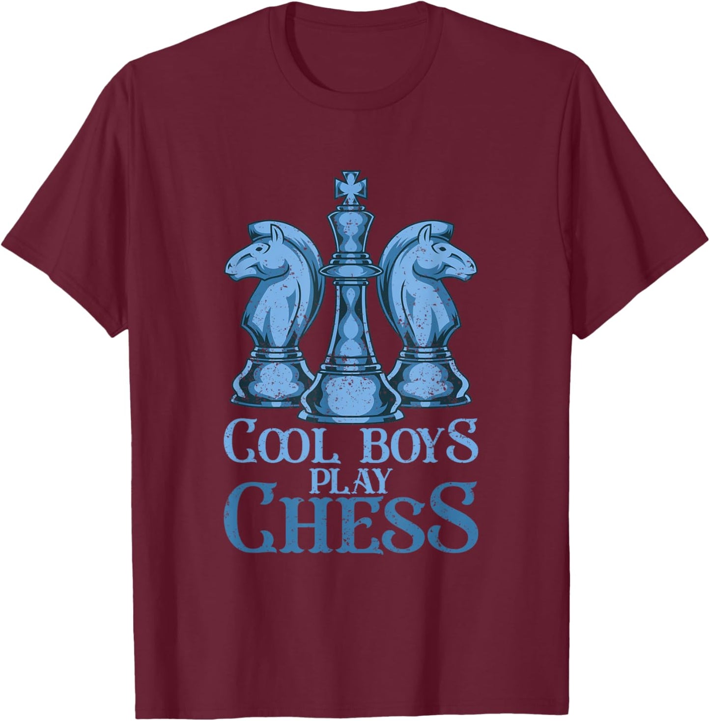 Chess Player Men Boys Gift Chess Pieces Knight King Chess T-Shirt - T-Shirt | Maroon