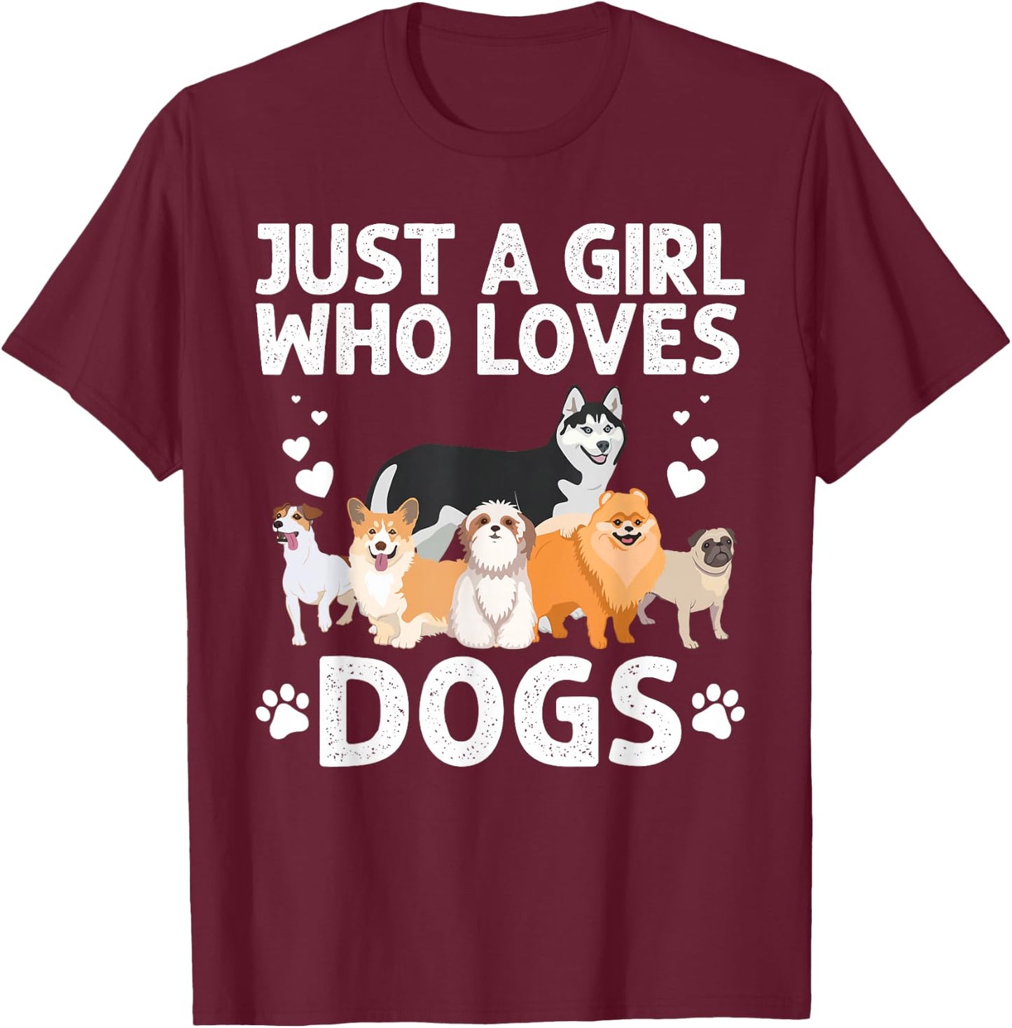 Cool Dog Lover Girls Groomer Handler Dog Lady T-Shirt - T-Shirt | Maroon