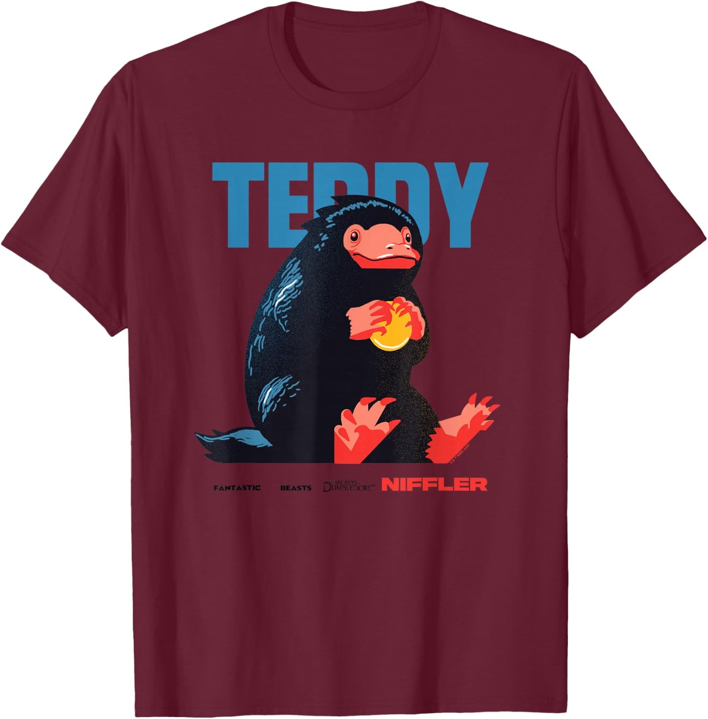 Fantastic Beasts 3 Teddy The Niffler T-Shirt - T-Shirt | Maroon