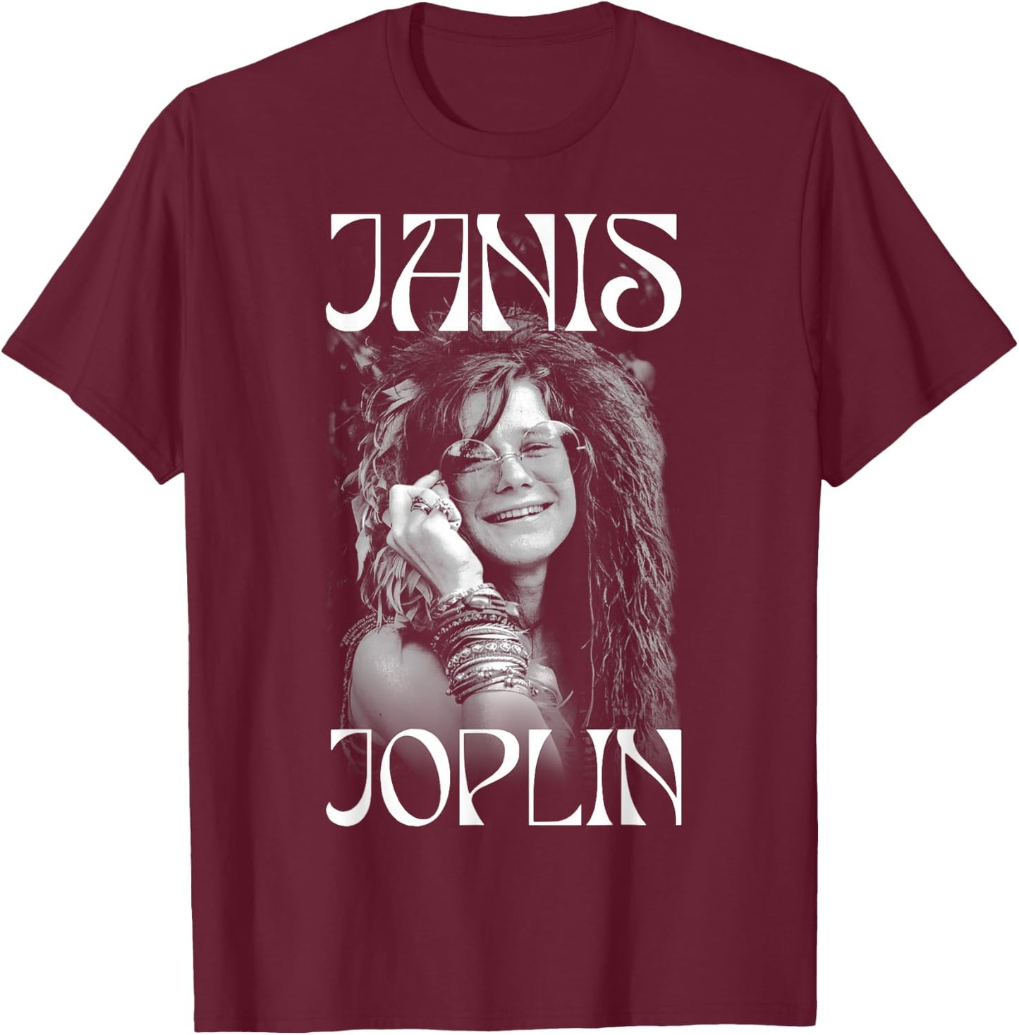 Janis Joplin Fashion Icon T-Shirt - T-Shirt | Maroon