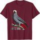 Greytest Animal African Grey Parrot T-Shirt - T-Shirt | Maroon